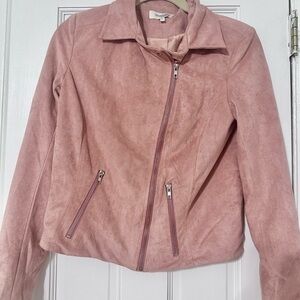 EUC Charlotte Russe Blush Suede Moto Jacket